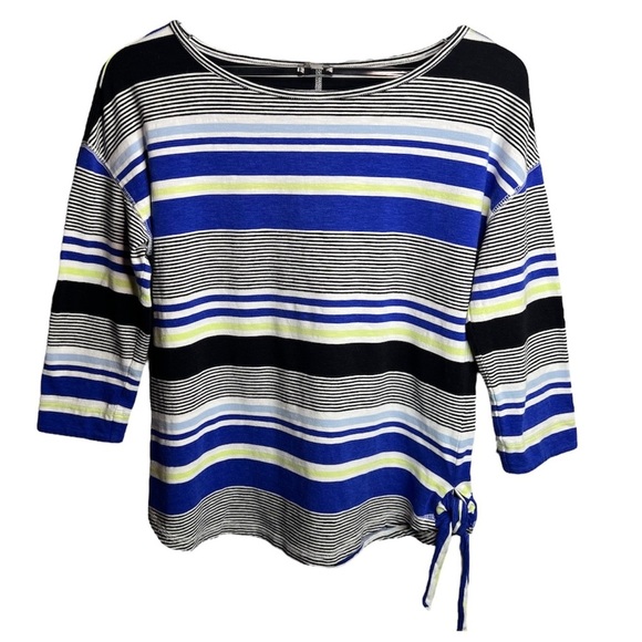 Talbots Striped Top 3 Quarter - Picture 1 of 7